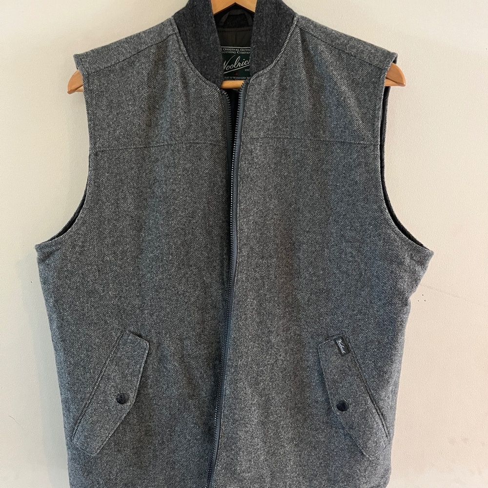 Woolrich Men's M Heathered Gray Wool Vest